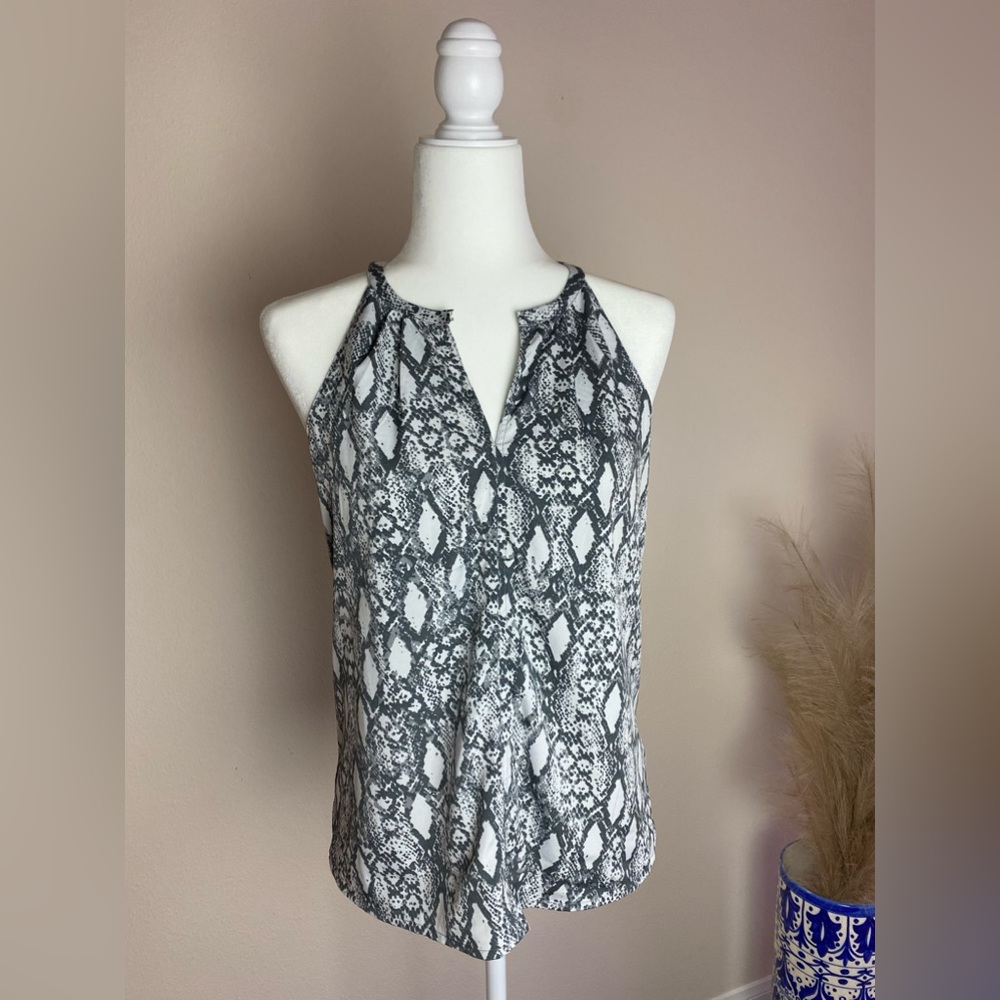 Banana Republic Snakeskin Print Halter Top Size Small Petite